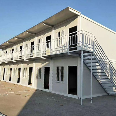 Polyurethane Foam Insulation Double Layer 2 Floor Container House With Galvanized Steel Sheet Wall And Roof