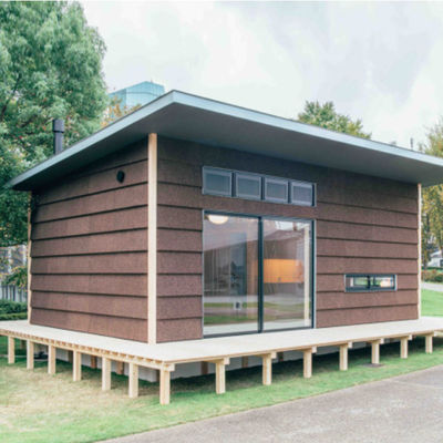 Prefab katlanılabilir konteyner evi 40 feet yangın geçirmez tahta zemini banyo ve mutfak