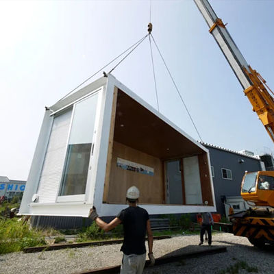 Casa de contenedores plegable con tablero de vidrio de lana galvanizado
