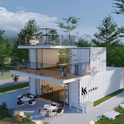 Modern Corten Steel Wall Art Villa Container House With Up To 4.2m Rendering Height