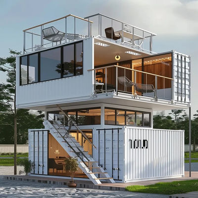Living Room Light Steel Modern Prefab Shipping Container Homes Customized Color